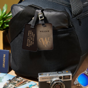 Monogram Imitate Leather Dunkelbraun Gepäckanhänger