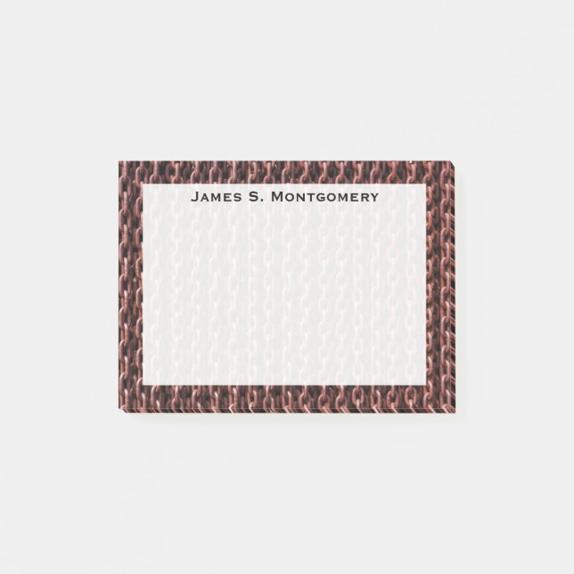 Monogram-Imitate Rusty Chains Post-it Klebezettel (Vorderseite)