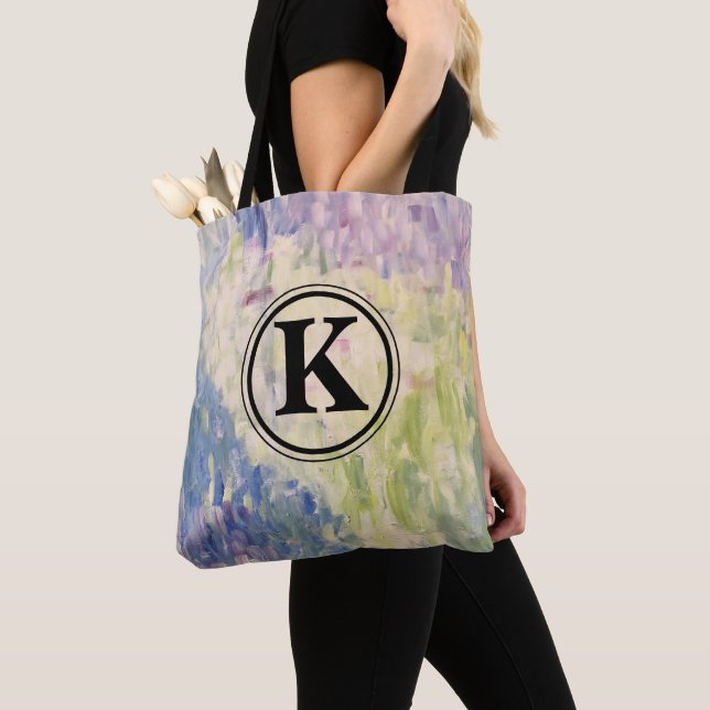 Monogram Impressionismus Abstrakte Lacktasche (Von Nahem)
