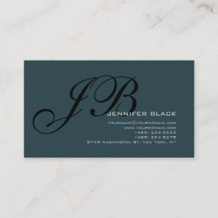 Monogram Indigo Black Consultant Business Card Visitenkarte
