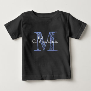 Monogram Individuelle Name Baby Boy Black Baby T - T-shirt