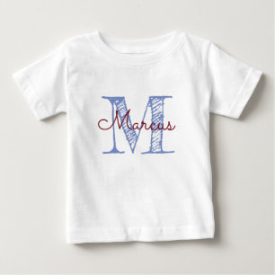 Monogram Individuelle Name Baby Boy T-shirt