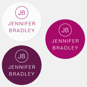 Monogram Individuelle Name Closing Tags Schulzeich Etiketten