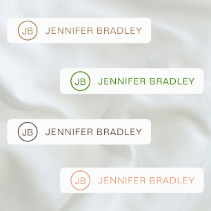 Monogram Individuelle Name Clothing Tags Braun Grü Etiketten
