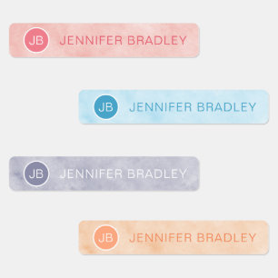 Monogram Individuelle Name Clothing Tags Pink Blue Etiketten