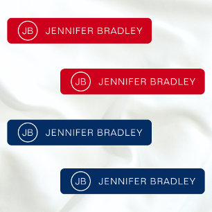 Monogram Individuelle Name Clothing Tags Rot und B Etiketten