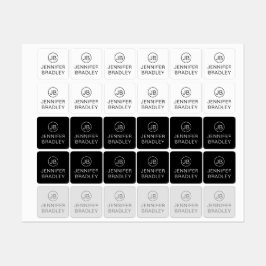 Monogram Individuelle Name Clothing Tags Schwarz-w Etiketten