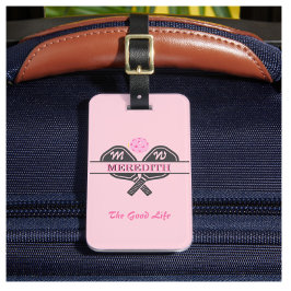 Monogram-Individuelle Name für Pickleball Gal Padd Gepäckanhänger