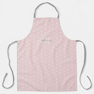 Monogram Individuelle Name Pink Grey White Polka D Schürze