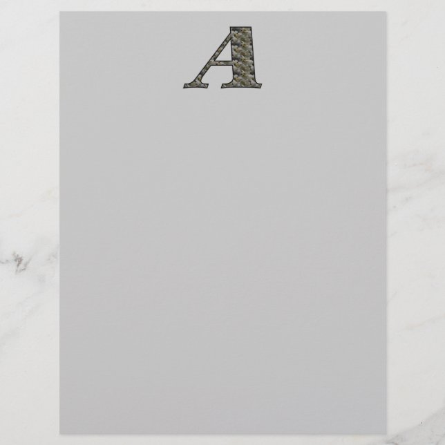 Monogram Initial A Hydrangea Floral Stationery (Vorderseite)