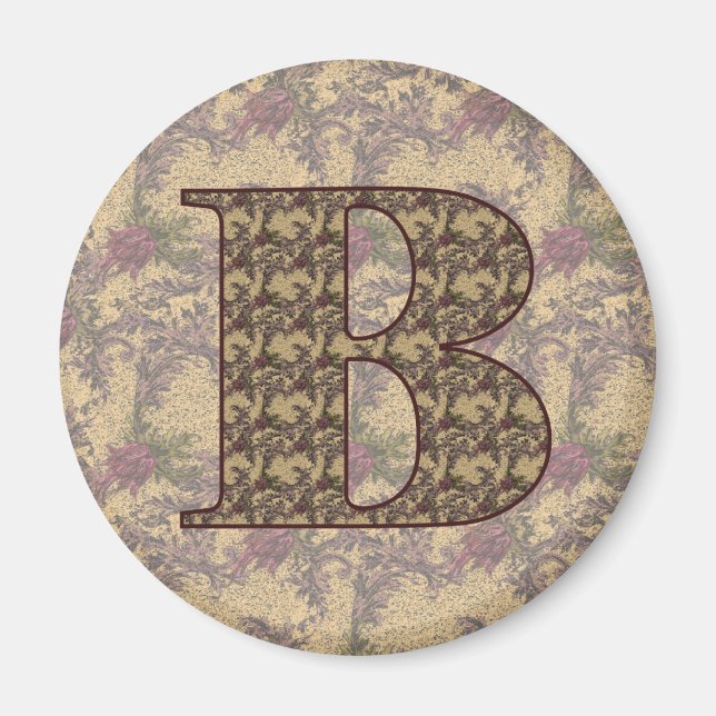 Monogram Initial B Elegant Floral Magnet (Vorne)