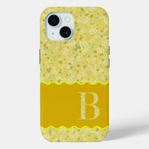 MONOGRAM INITIAL B GELBE KLEINE BLUME Case-Mate iPhone HÜLLE