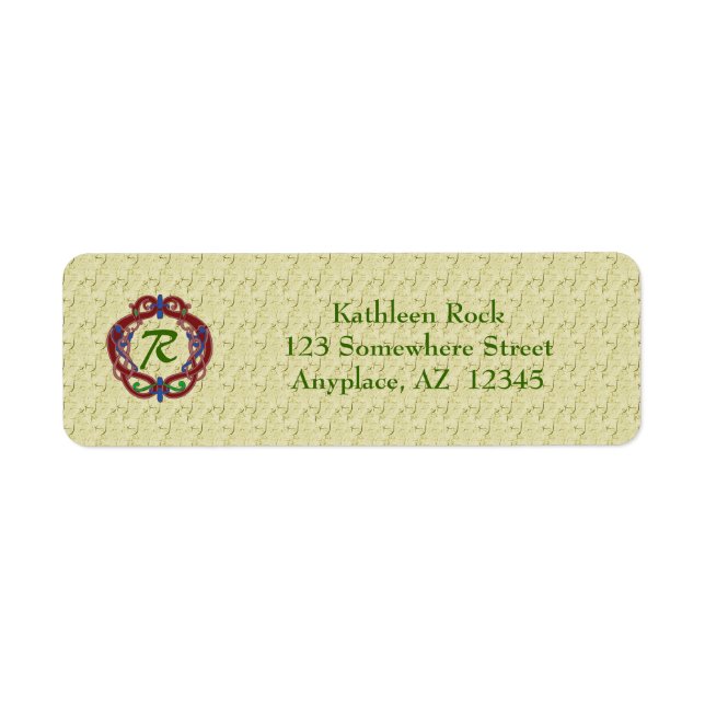 Monogram Initial Celtic Design Address Label (Vorne)
