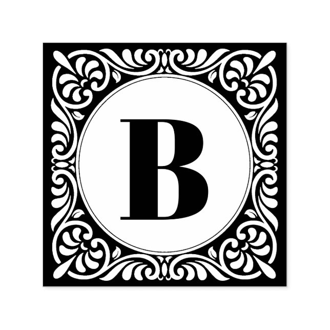 Monogram Initial dekorativ Permastempel (Design)