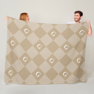 Monogram Initial Diamond - Luxury Look Blanket Fleecedecke