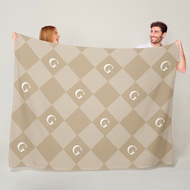 Monogram Initial Diamond - Luxury Look Blanket Fleecedecke (Beispiel)