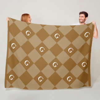 Monogram Initial Diamond - Luxury Look Blanket Fleecedecke