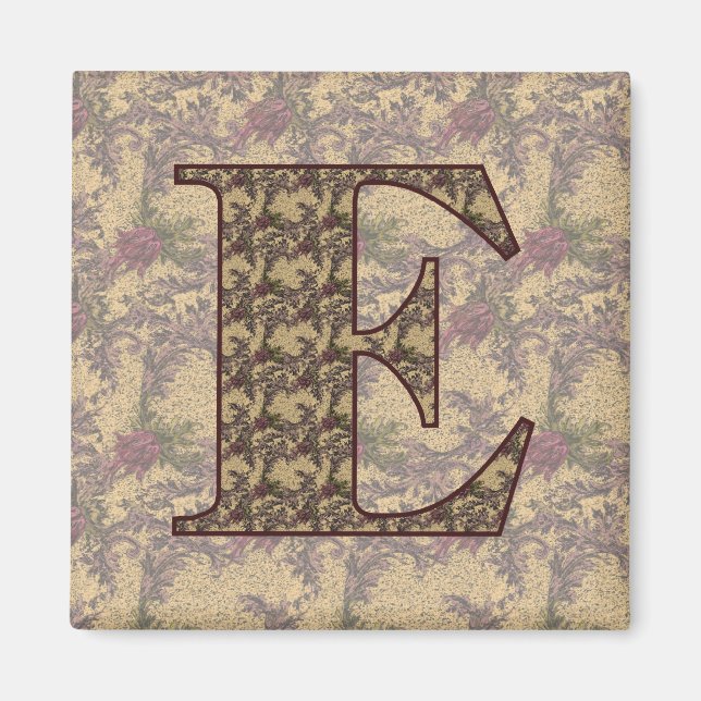 Monogram Initial E Elegant Floral Magnet (Vorne)