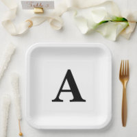 Monogram Initial Elegant Individuelle Name Schwarz