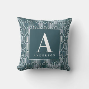 Monogram/ Initial family name geometric cushion. Kissen