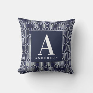 Monogram/ Initial family name geometric cushion. Kissen