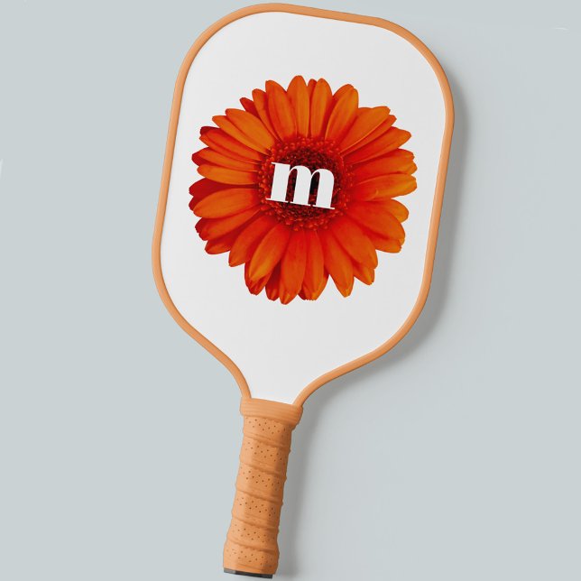 Monogram Initial Gerbera Daisy Pickleball Schläger (Von Creator hochgeladen)