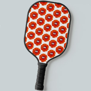 Monogram Initial Gerbera Daisy Pickleball Schläger