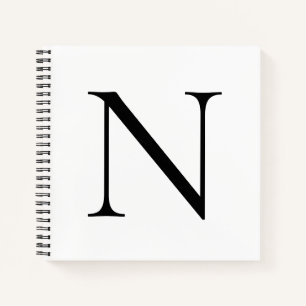 Monogram, initial individualized White Black Notizbuch
