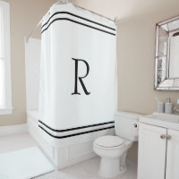 Monogram Initial Individuelle Name Black Stripes W