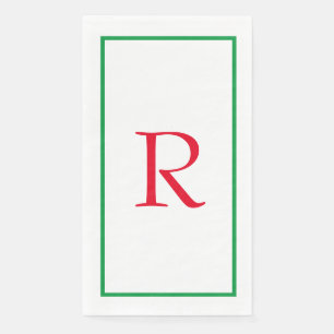 Monogram Initial Individuelle Name Red Green Cool Serviette