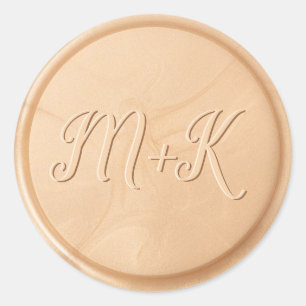 Monogram, Initial Ivory Wheat Wax Siegel Sticker