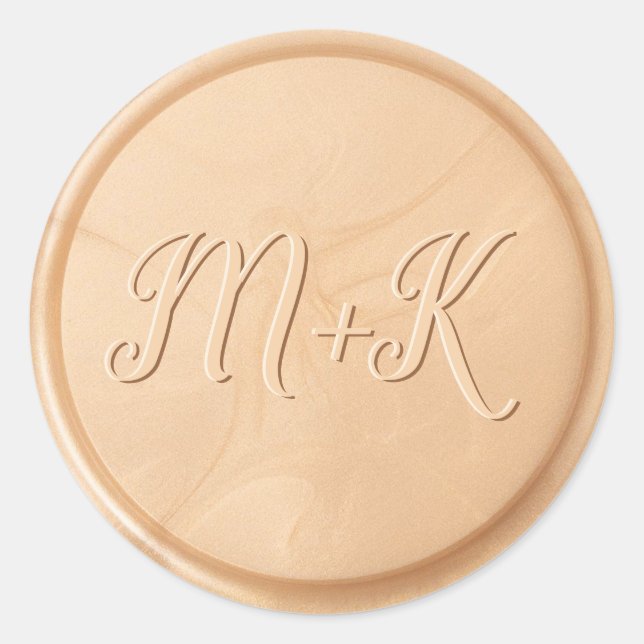 Monogram, Initial Ivory Wheat Wax Siegel Sticker (Vorderseite)
