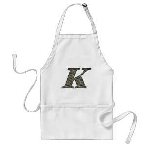Monogram Initial K Hortensien Blumen Schürze