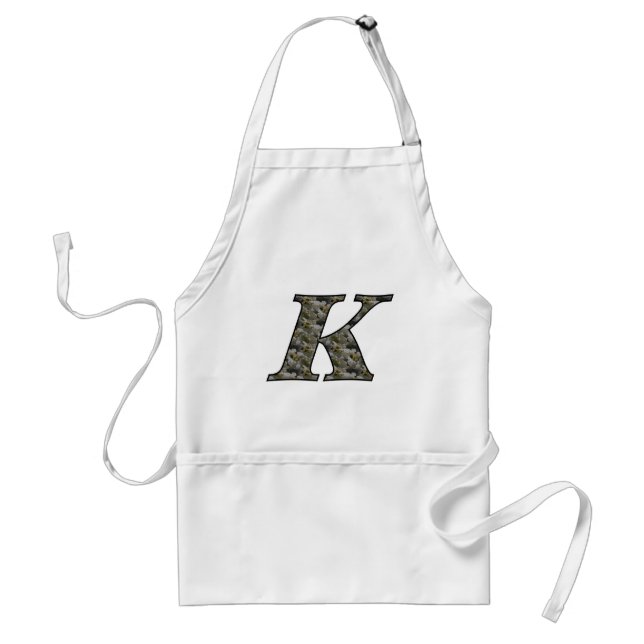 Monogram Initial K Hortensien Blumen Schürze (Vorne)