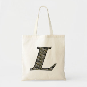Monogram Initial L Hydrangea Floral Tote Bag Tragetasche