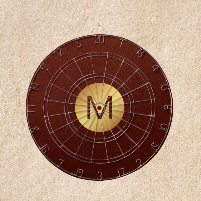 Monogram, Initial l Modern Red & Gold Game Room Dartscheibe (Von Creator hochgeladen)