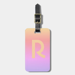 Monogram Initial Letter Modern Pink Stilvoll Gepäckanhänger