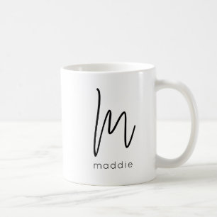 Monogram Initial Letter Name Einfaches Schwarzes S Kaffeetasse