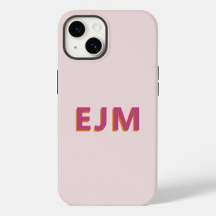 Monogram Initial Letter Simple Blush Pink Modern Case-Mate iPhone 14 Hülle