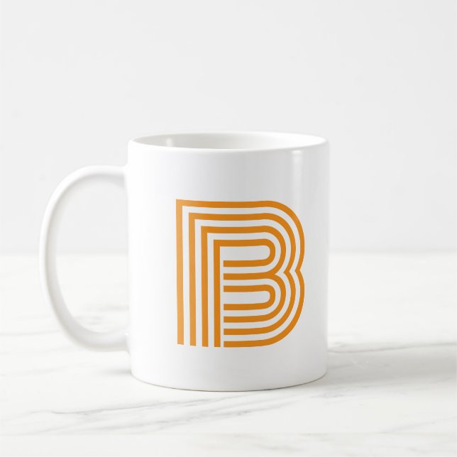 Monogram Initial Letter Simple Minimal Modern Oran Kaffeetasse (Links)