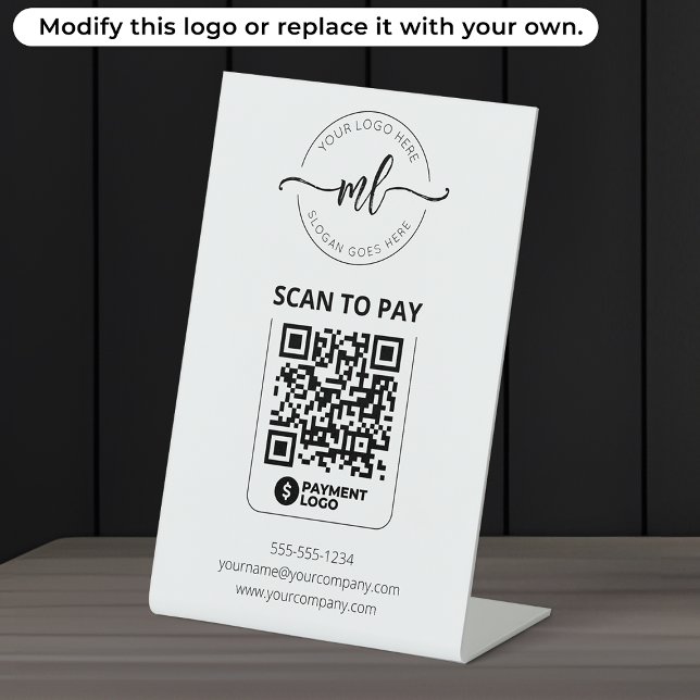 Monogram-Initial-Logo mit QR-Code-Prüfung zum Beza Sockelschild (Von Creator hochgeladen)