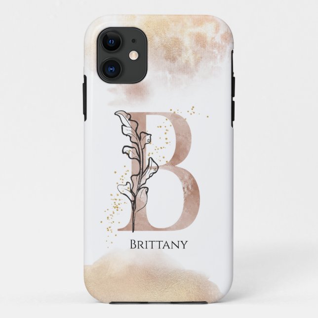 Monogram, Initial Modern Letter B Boho Personalisi Case-Mate iPhone Hülle (Rückseite)