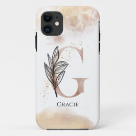 Monogram Initial Modern Letter G Boho Personalisie Case-Mate iPhone Hülle
