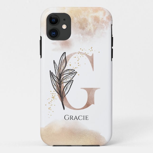 Monogram Initial Modern Letter G Boho Personalisie Case-Mate iPhone Hülle (Rückseite)