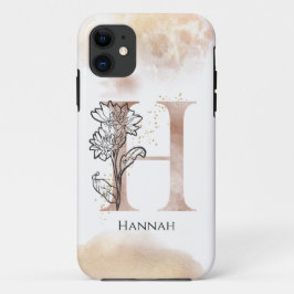 Monogram Initial Modern Letter H Boho Personalisie Case-Mate iPhone Hülle