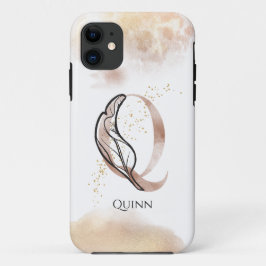 Monogram Initial Modern Letter Q Boho Personalisie Case-Mate iPhone Hülle