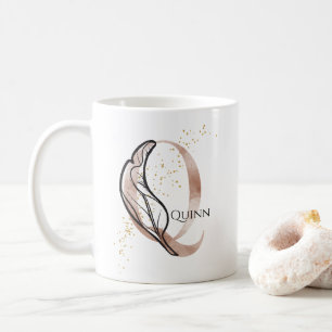 Monogram Initial Modern Letter Q Boho Personalisie Kaffeetasse