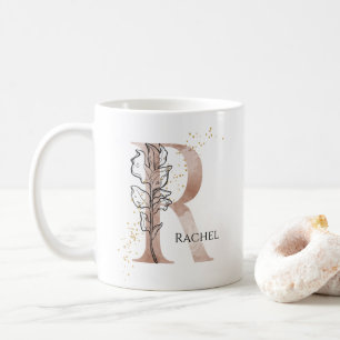 Monogram, Initial Modern Letter R Boho Personalisi Kaffeetasse