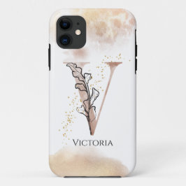 Monogram Initial Modern Letter V Boho Personalisie Case-Mate iPhone Hülle