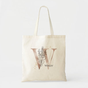 Monogram Initial Modern Letter W Boho Personalisie Tragetasche